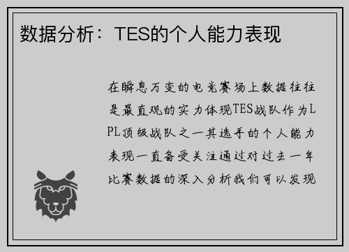 数据分析：TES的个人能力表现