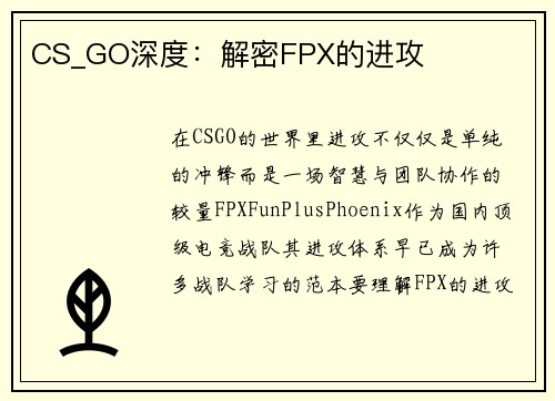 CS_GO深度：解密FPX的进攻